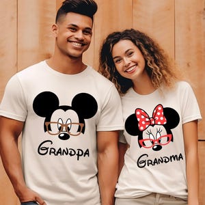 Disney Grandpa and Grandma Shirt, Mickey Grandpa T-Shirt, Minnie Grandma Tee, Grandparents Sweatshirt, Mickey and Minnie Gift, Disney Couple