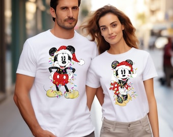 Disney Micky Minnie Weihnachten Shirt, benutzerdefinierte Disney Familie Weihnachten Shirt, Mickey Weihnachten, Weihnachten Familienshirt, Disneyland Weihnachten