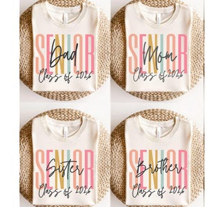 Senior Mom Graduation Shirt,Senior Mom Shirt,Mom Gifts,Graduation Dad Mom Bro Sis Matching T-Shirt,Class of 2026 Family Shirts,Gifts For Mom image 2