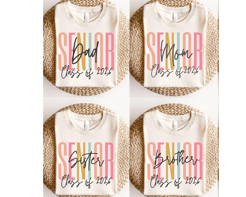 Senior Mom Graduation Shirt,Senior Mom Shirt,Mom Gifts,Graduation Dad Mom Bro Sis Matching T-Shirt,Class of 2026 Family Shirts,Gifts For Mom image 2