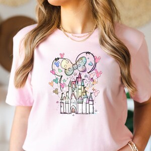 Disney Minnie Castle Shirt, Disney Urlaub Shirt, Disneyland Shirt, Familienurlaub Shirt, Disney Aquarell Schloss Shirt, Disney Trip Shirt