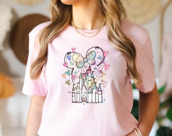Camiseta del Castillo de Minnie de Disney, Camiseta de Vacaciones Disney, Camiseta de Disneyland, Camiseta de Vacaciones Familiares, Camiseta del Castillo de Acuarela de Disney, Camiseta de Viaje a Disney