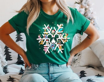 Disney Snowflake Christmas Sweatshirt, Disneyland Xmas Shirt, Magic Kingdom Holiday Shirt, Mickey Snowflake T-Shirt, Disney Christmas Trip