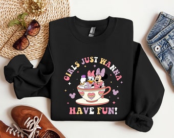Sudadera de verano Disney Minnie Daisy, Girls Just Wanna Have Sun, Camiseta Disney Besties, Camiseta Disney, Camiseta Disney de verano, Sudadera Disney