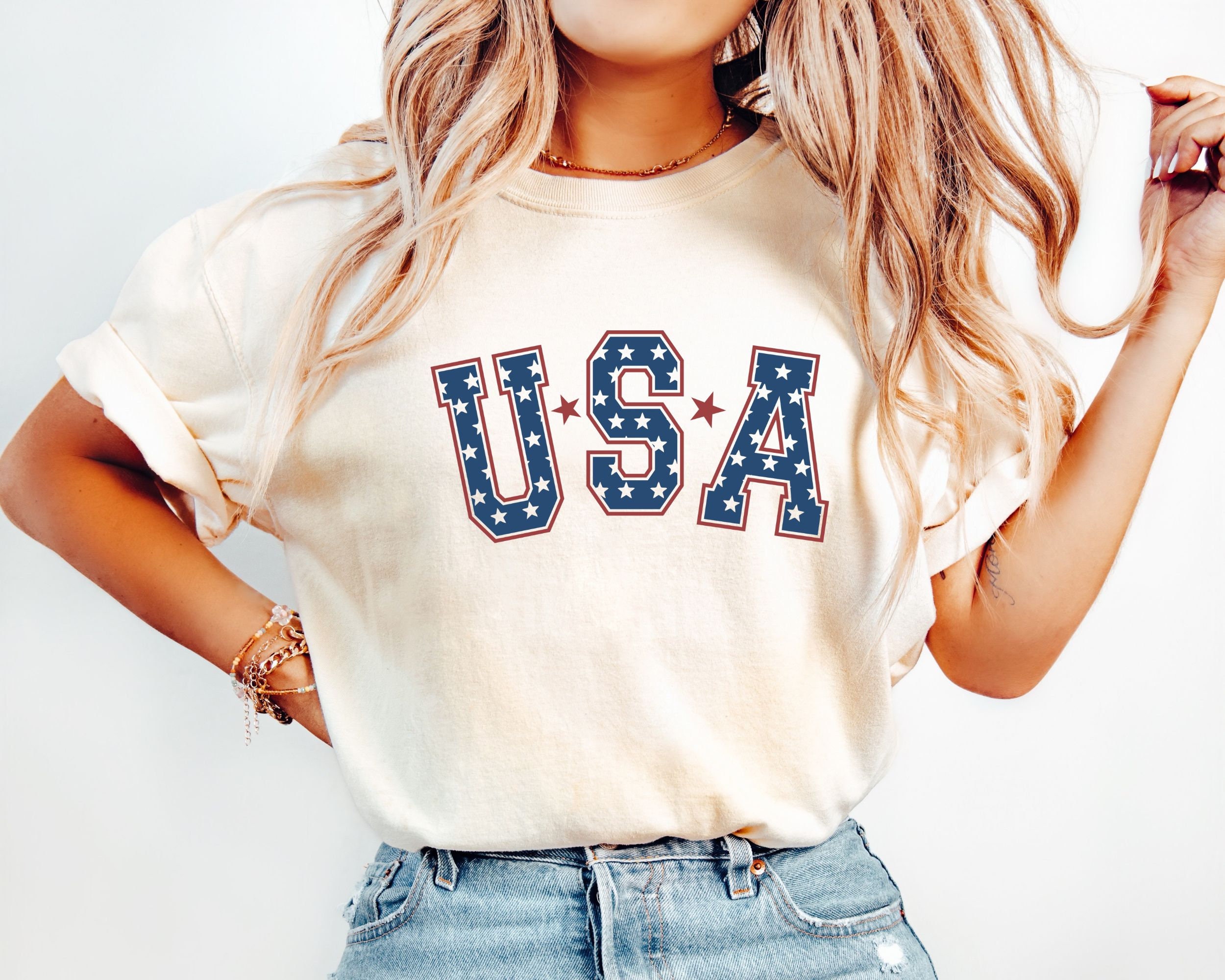 Retro USA Graphic Tee, 4th of July Shirt, American Graphic Tee
