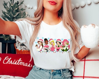 Disney Princess Christmas Shirt, Disney Christmas Sweatshirt, Disney Girls Matching Christmas Tee, Girls Disney Trip T-Shirt, Christmas Gift