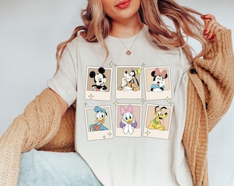 Camiseta Polaroid vintage de Mickey de Disney, camiseta de Mickey y sus amigos, camiseta de Disneyland, camiseta de Disneyworld, camisetas familiares de Disney, camiseta de viaje a Disney