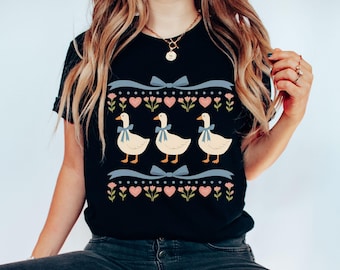 Vintage 80s Goose Shirt, Funny Blue Ribbon Goose Tee, Retro Goose Graphic Shirt,Cute Farm Animal Tee,Cottagecore Gift Tee,Gift for Mom Shirt