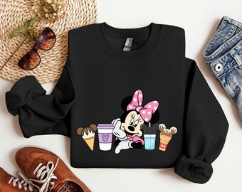 Sudaderas de Minnie Mouse para mujer, camisetas de Minnie de Disney, regalos de San Valentín, regalos para novias, camisetas de San Valentín, camisetas de viaje a Disney