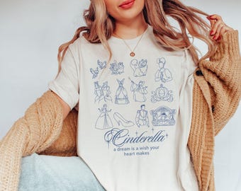 Camiseta de la Princesa Cenicienta, Camiseta de Cenicienta de Disney, Regalo para Disney, Camiseta Retro de Cenicienta, Camiseta de Princesa de Walt Disneyworld, Camiseta de Viaje para Chicas