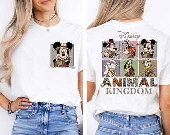 Maglietta personalizzata Disney Animal Kingdom Topolino Minnie, maglietta bifacciale Disney Animal Kingdom Topolino, maglietta Disney Family Animal Kingdom