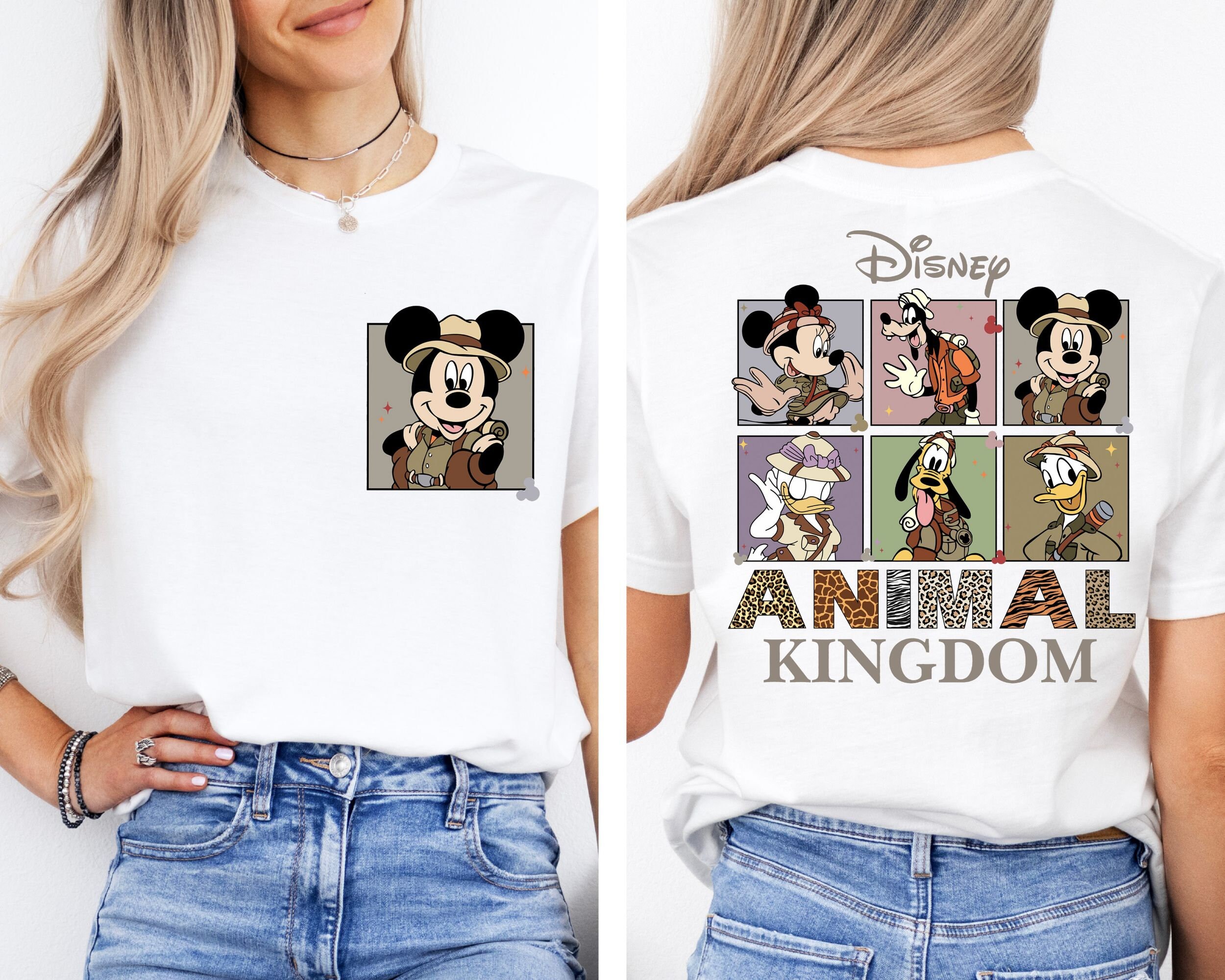 Disney Animal Kingdom Mickey Minnie Custom T-shirt, Two Sided