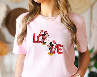 Minnie and Mickey Shirt, Disney Couple Shirt, Minnie Shirt, Mickey Shirt,Disney Love Shirt,Valentine's Day T-Shirt,Valentines Day Gift Ideas