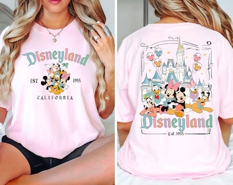 Camiseta de Disneyland California, Disneyland Est. 1955, Disneyworld, Disney, Mickey y sus amigos, regalo para mujer y para ella.