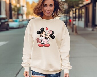Vintage Mickey and Minnie Sweatshirt, Disney Valentines Day Shirt, Disney Valentine's Day Trip Shirt, Mickey Minnie Valentine Couples Shirt