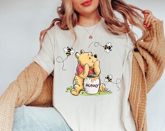 Pooh Bear T-Shirt, Winnie The Pooh Shirt, Disney Trip Shirt, Pooh Bear Sweatshirt, Eating Honey Shirts, Disneyland Shirt, Disney Toddler Tee
