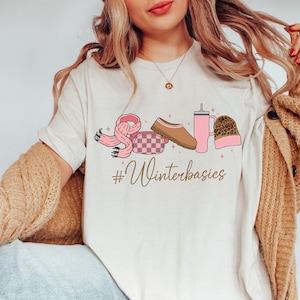 Camisa de inverno, camisa de inverno feliz, camisa de inverno básica, camisa de árvores de Natal, camisa de Natal, camiseta fofa de inverno, presente de inverno moderno, inverno engraçado