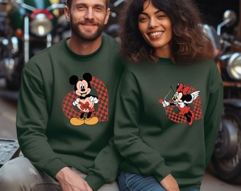 Mickey und Minnie In Love Sweatshirt, Disney Valentines Sweatshirt, Disney Matching Paare Sweatshirt, Disney Sweats, Passendes Familien-Sweat