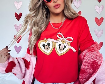 Camiseta de bebé con lazo rosa de Disney Locket Coquette, top corto de San Valentín de Disneyland, camiseta de Mickey y Minnie, camiseta de Disney Coquette, camiseta de San Valentín de Disney