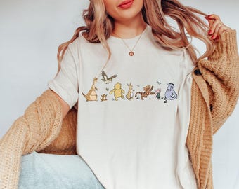 Camiseta de Winnie the Pooh y sus amigos, camiseta de Disney Pooh, camiseta de Disneyland, camiseta de oso Pooh, camiseta de Disney, sudadera de viaje a Disney, regalo de Disney