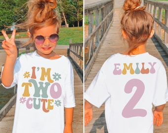 Two Cute Shirt, 2nd Birthday Shirt, Birthday Girl Shirt, 2nd Birthday Outfit, Toddler Birthday Shirt, Retro Groovy Birthday Girl, Two Year