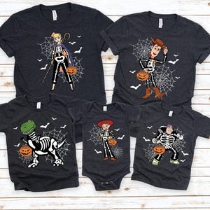 Disney Halloween Shirt, Toy Story Skeleton Halloween Sweatshirt, Halloween Shirt, Disney Mickey und Friends Charaktere Halloween Ballon T-Shirt
