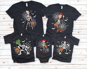 Disney Halloween Shirt, Toy Story Skeleton Halloween Sweatshirt, Halloween Shirt, Disney Mickey und Friends Charaktere Halloween Ballon T-Shirt