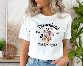Retro Disneyland Kalifornien-skjorta, Disneyland Est 1955-skjorta, Disney-semesterskjorta, Musse Pigg och vänner-skjorta, Retro Walt Disney-skjorta, Disney