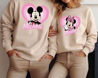 Mickey and Minnie Couple Sweatshirt, Mickey Shirt, Minnie Shirt, Disney Couple Shirts, Valentines Day T-Shirt, Her Mickey His Minnie Shirts