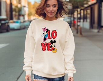 Sudadera de pareja de Minnie y Mickey, ideas de regalos para San Valentín, camiseta de pareja de Disney, sudadera de tendencia, regalos para novia o novio