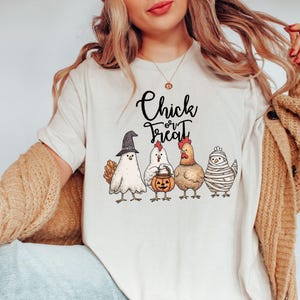 Halloween Chick or Treat Sweatshirt, Halloween Chicken Sweatshirt, Halloween Funny Chicken Shirt, Ghost Chicken Shirt, Chicken Lovers Shirt