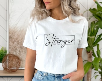 Cancer T Shirt, Stronger Than Cancer, Cancer Survivor TShirt, Cancer Warrior T-Shirt, Breast Cancer Shirt, Cancer Tee, Cancer Awareness Tee