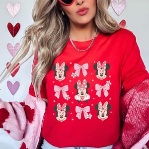 Pink Disney Minnie Shirt, Minnie Coquette Bow T-Shirt, Disney Minnie Sweatshirt, Gift for Her, Vintage Couple T-Shirt, Minnie Trip T-Shirt
