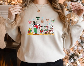 Christmas Mouse And Friends Sweatshirt, Disney Christmas Family Shirt, Christmas Gift For Girl, Christmas Friends Shirt, Funny Disney Shirt