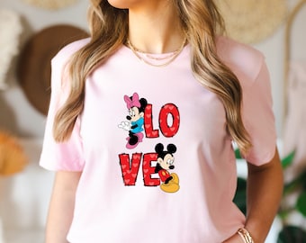 Minnie and Mickey Matching Shirt, Disney Couple Shirt, Minnie Shirt,Mickey Shirt,Disney Shirt,Valentine's Day T-Shirt,Gifts for Girl or Boys