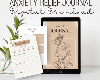 Anxiety Journal Anxiety Relief for people with Anxiety Affirmation Self Care Gift Mental Health Journal Anxiety Digital Journal