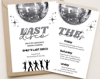 Disco Bachelorette Invitation Editable Dance Party Invite Girls Night Dance Theme Printable