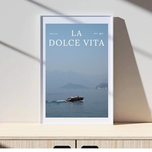 LA DOLCE VITA print Vogue Vintage poster Trendy Art Digital Download Living Room Decor Italy Summer Wall Art Luxury Boat Old Money