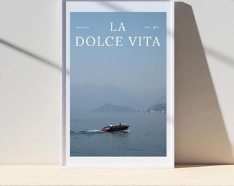 LA DOLCE VITA print Vogue Vintage poster Trendy Art Digital Download Living Room Decor Italy Summer Wall Art Luxury Boat Old Money