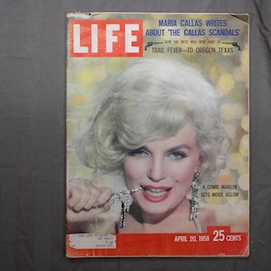 Vintage LIFE Magazine April 1959 Marilyn Monroe Comic Roles Movie Spotlight Hollywood Celebrity Collectible Memorabilia