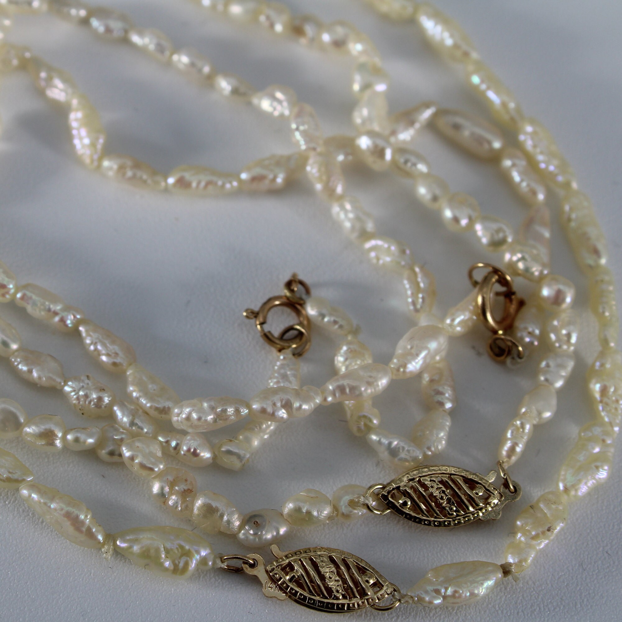 14k Gold Bracelet Rice Pearl - Etsy
