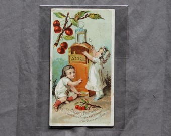 Victorian Ayer's Cherry Pectoral Trade Card Antique Patent Medicine