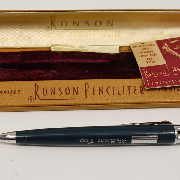 Vintage Ronson Pencil Lighter - 1940's - Sparks with New Flint - Never Used.