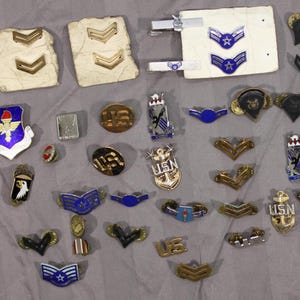 Lot of Military and Civilian Pins and Badges. Generally in Good Condition