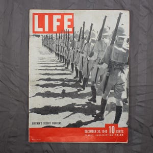 Life Magazine December 30, 1940 Britain&#39;s Desert Fighters WWII 10 1/2 x 14
