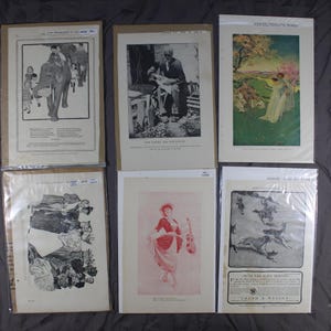 6 ads & Illustrations of People Vintage Magazines - 1895- 1910 6 1/2 x 10