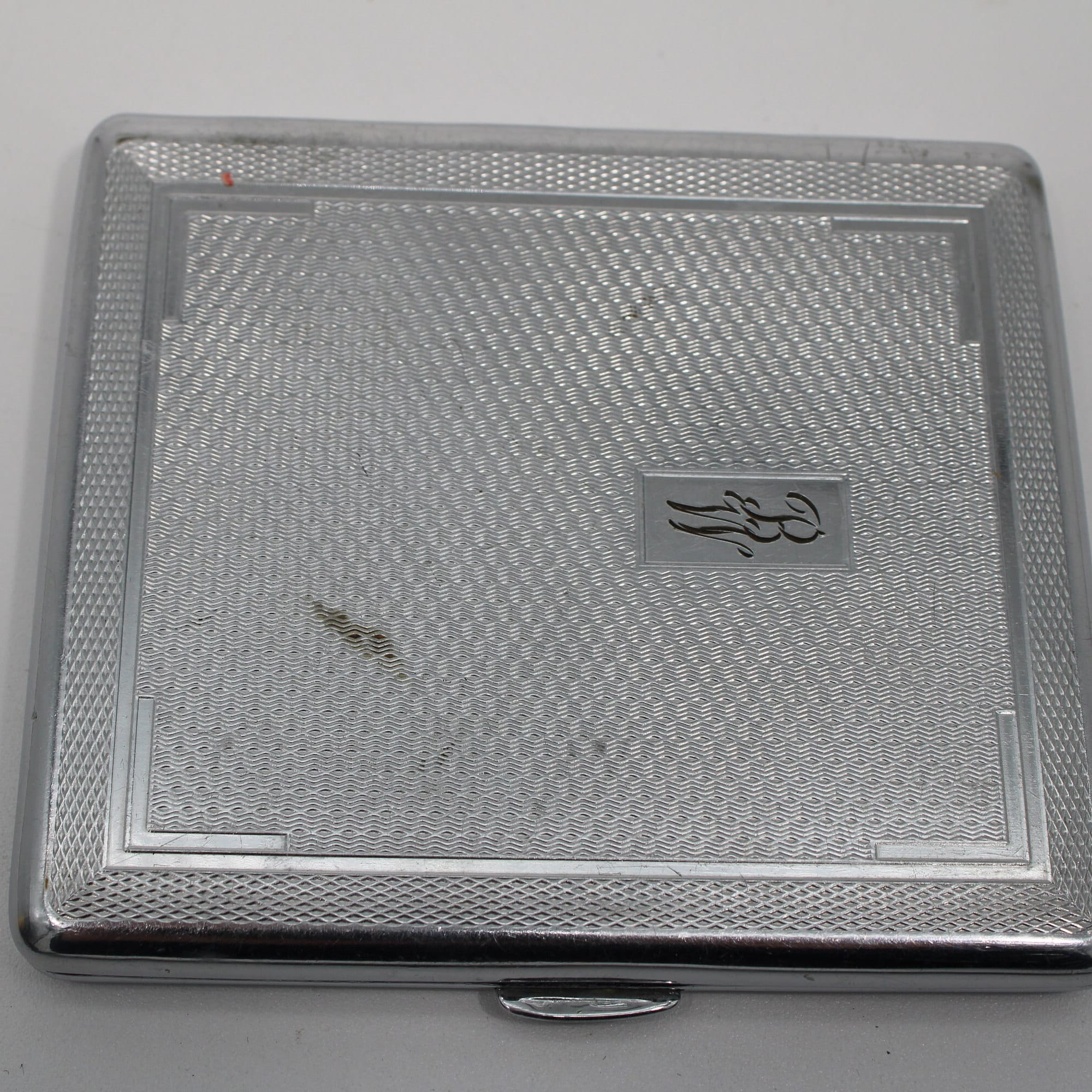 Vintage Chromium Cigarette Case Made In England, 1950's Smoker's Case Holder, Smoking Accessory