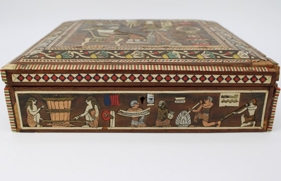 Vintage Handmade Egyptian Inlaid Box. 10 1/2"x10 … - image 2