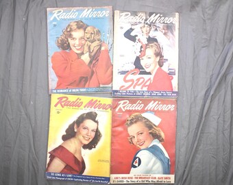Vintage 1943 Radio Mirror Magazine Lot - Collectible Golden Age of Radio