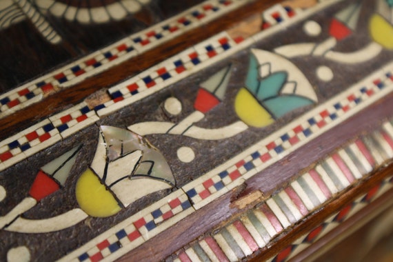 Vintage Handmade Egyptian Inlaid Box. 10 1/2"x10 … - image 9